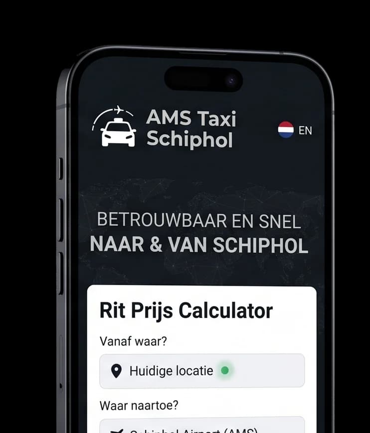 De AMS Taxi-app met de ritprijscalculator